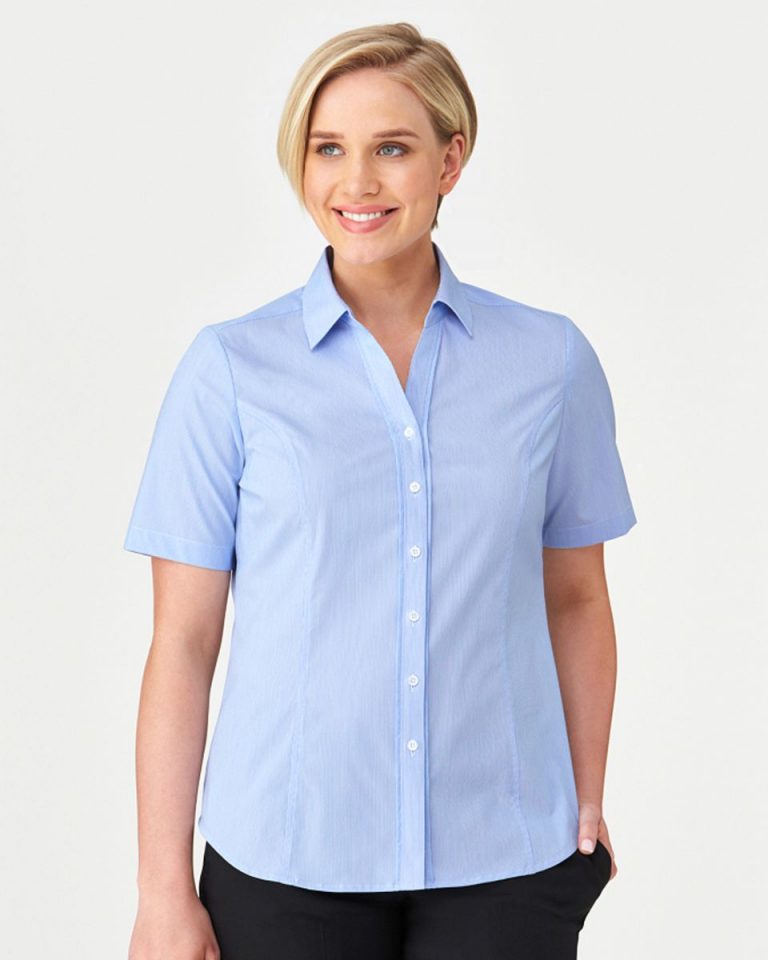 Womens City Stretch Pinfeather Corporate Shirt by City Collection