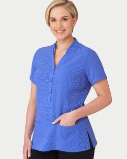 2174-City-Collection-healthcare-aged-care-City-Stretch-Spot-Tunic-Blue-2023