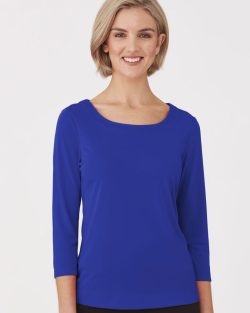 City-Collection-Smart-Knit-2290-Womens-Top-Royal-TQ-sleeve