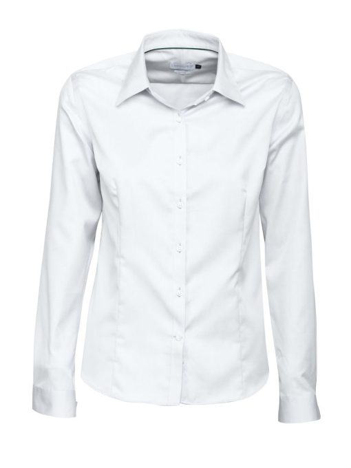 J Harvest & Frost Green Bow 01 Ladies White LS Shirt