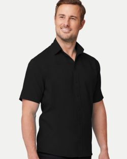 City-Collection-mens-charcoal-ezylin-iron-free-short-sleeve-uniform-shirt-4145-SS-black