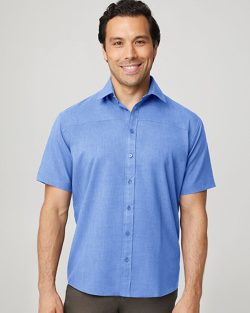 City-Collection-mens-charcoal-ezylin-iron-free-short-sleeve-uniform-shirt-4145-SS-blue